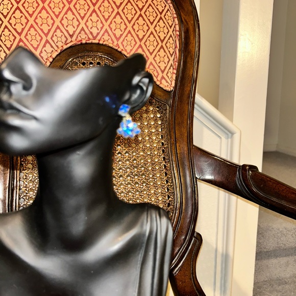 Screw Back Earrings, Screw On Earrings, Royal Blue earrings - Picture 8 of 11